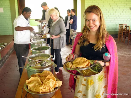 Food at AyurYoga Eco Ashram Mysore India