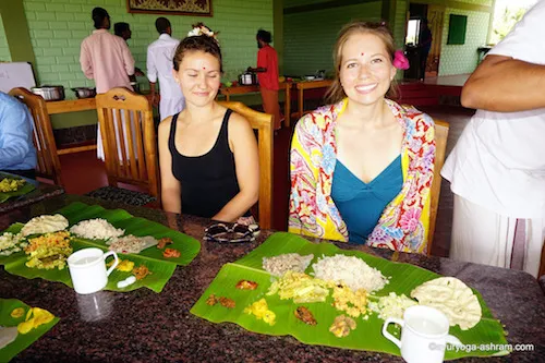 Food at AyurYoga Eco Ashram Mysore India