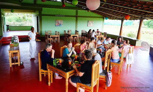 Food at AyurYoga Eco Ashram Mysore India